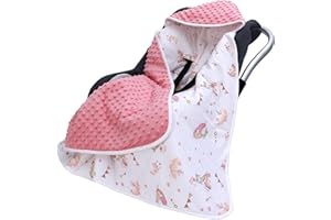 ‎LAT LEE AND TOWN LAT Einschlagdecke Babyschale 90x90cm - Winter Baumwolle Baby Decke für Autositz Universal Babydecke für Kinderwagen Babyschale Buggy