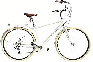 Versiliana Biciclette Vintage - City Bike - Resistene - Pratica - Comoda - Perfetta per moversi in città (UOMO 28", BIANCO/PANNA)