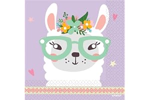 Amscan 9904587 - Llama Kids Birthday Party Luncheon Napkins - 16 Pack