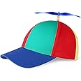 Aomig Propeller Hat, Adults Funny Helicopter Fisherman Hat with Propellers, Colorful Patchwork Rainbow Propeller Cap, Summer Sun Protection Sun Hat Propeller Outdoor Hat for Fancy Dress Party Gifts