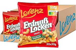 ‎LORENZ SNACK WORLD LORENZ | Erdnußlocken Classic | 20 x 30 g | vegan