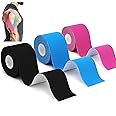 Kinesiology Tape 3Roll*5m of Elastic Muscle Support Tape, Rock Tape Stickiness Lasts 5-7 Days for Exercise, Sports & Injury Recovery, Body Tape, Boob Tape, Physio Tape, Trans Tape, Athletic Tape