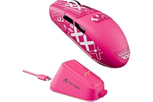 ATTACK SHARK G3PRO Gaming Mouse with Magnetic Charging Dock, PixArt PAW3311 Gaming Sensor, BT/2.4G Wireless/Wired Gaming Mouse with Grip Tape, 25000 dpi, Gamer Mice for Win11/Xbox/PS/Mac (Berry Red)