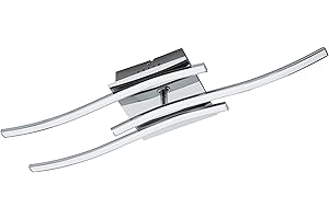 Eglo VALMORA Lampada da soffitto Integriert, 5 W, Chrom/Weiß, 59 x 12.5 x 9 cm