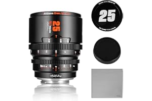 7artisans Objectif cinéma Professionnel T2.1 25 mm, Cadre S35 Compatible avec Monture Macro 4/3, pour LUMIX GH5LL/LUMIX GH5S/Z CAM/LUMIX GH6/BMPCC4K/DC-BGH1 (Noir)