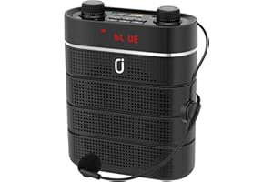 JYX Amplificateur Voix Portable avec sans Fil Microphone, Batterie rechargeable 2200mAh Système de sonorisation, Amplificateu Vocal pour enseignants, guides, entraîneurs, présentateurs (sans fil)