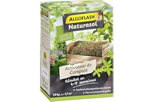 ALGOFLASH NATURALSOL Activateur de Compost, Jusqu'à 2,7 m³, 1,8 kg, UAB, ACTIBIO18N