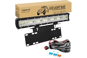 RIGIDON 8D Barra Led Fuoristrada, 20" 50cm 420W Tripla Fila Barra Luce Led, Con Piastra di Supporto Nero Kit Cablaggio, Fari Luci di Lavoro Per Auto Trattore Camion SUV UTE ATV Barca 4x4 Veicoli