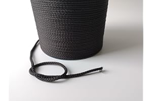 GENERIC 5mm Cord Drawstring Rope Polypropylene Strong String Craft Lacing Braided DIY (Black, 5 meters / 16 ft)