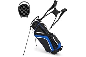 SPOTRAVEL Lightweight Golf Bag, Golf Stand Bag with 14 Club Dividers, 6 Zippered Pockets, Rain Hood & Carrying Handles, Portable Full-Length Golf Club Bag for Convenient Carrying & Storage