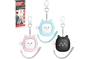 EARGRACE Personal Alarm, 3 Pack 130 dB Reusable Loud Siren Song Emergency Self-Defense Security Alarm Keychain with LED Light, Small Personal Sound Safety Alarm for Women, Men, Kids, Elderly