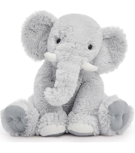 Yeqivo Animal en peluche en forme d'éléphant - Cadeau pour enfant, petite amie - Éléphant en peluche pour Noël, la Saint-Valentin, un anniversaire
