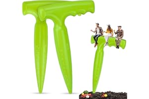 Milifox 2pcs Outil Plantoir à Bulbes - Jardinière à Bulbe avec Échelle de Mesure Pour Une Plantation Précise,Idéal Outil de Jardinage des Légumes et des Fleurs (Vert Clair)