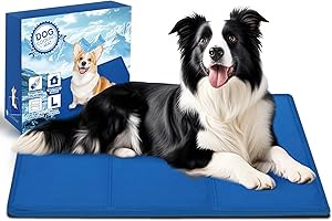 AECCN Kühlmatte Hund 90x50CM - Langlebige Kratzfeste Oberfläche, Sicher Nicht-Giftiges Gel, Sofortige Selbstkühlende Matte für Hunde, indispensable Pour l'été Chaud Pour【L】
