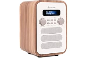 Radio Digital Dab+ y FM. Denver DAB-48WHITE. Radio Despertador. Conexión Bluetooth. Volumen: 2,5 W. Mando a Distancia Incluido. Blanco