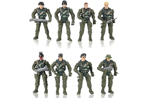 Hautton Soldato Figura Giocattolo[8 Pezzi], Soldatini Militari Plastica Personaggi Giocattolo Soldati Militari Personaggi Giocattolo D'azione con Soldati e Armi