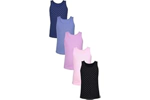 TupTam Unterhemden Mädchen Baumwoll Unterhemd 5er Pack Tank Top Ärmellos Kinder