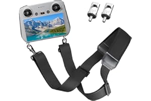Ainiv DJI Mini 3 Pro RC Longe, Sangle de Cou Épaule, Corde en Nylon Tressé de Haute Qualité avec Vis en Alliage d'Aluminium pour DJI Smart Controller/DJI Mini 3 Pro(RC)/mavic 2/AIR2/2S, Noir