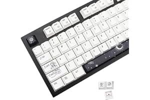 JSJT Space Keycap Lot de 138 touches blanches Profil Cherry Lot de touches PBT teintes par sublimation pour claviers de jeu mécaniques Cherry Gateron MX Switch