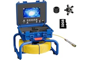 ESANHAO Telecamera Ispezione Tubi 30 Metri 7" DVR Telecamera Endoscopica del Tubo Scarico Fognario Conduttura Industriale IP68 con Contatore di Distanza