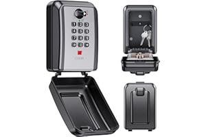 Mohard Schlüsseltresor mit Zahlencode Wandmontage, 12 Stellige Schlüsselkasten [Zurücksetzbarem Code], Großes Fassungsvermögen & Wetterfeste Schlüsselsafe Außen, Schlüsselbox für Zuhause, Büro, Garage