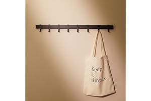 DESIGNFABRIK HAMBURG Design Amburgo Appendiabiti da parete design I Attaccapanni da muro I Appendiabiti ingresso I Accessori d'ingresso da parete I Appendi abiti per muro con ganci mobili in metallo | Nero 80 cm