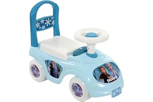 CARTOON Prima auto cavalcabile Frozen Disney per bambine con telefono, da 1 anno, gioco 3 in 1, macchinina primi passi con portagiochi