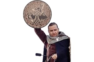 GIMOCOOL Shamanic Drum | Tree-of-Life & Bird Siberian Drum with Drum Stick