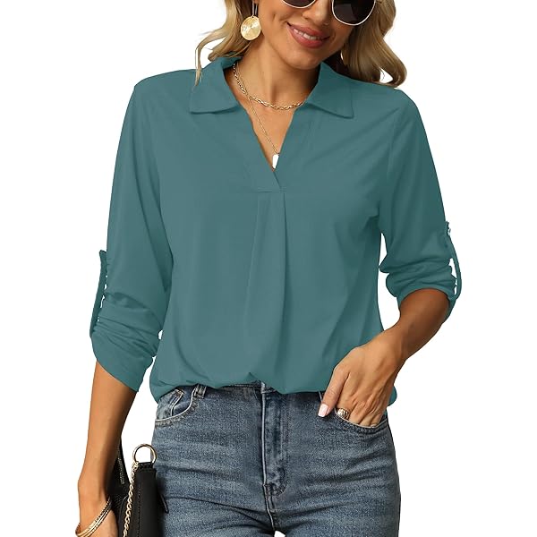 Blusa Moda Mujer Con Cuello En V Elegante Manga Abombada | Meses Sin