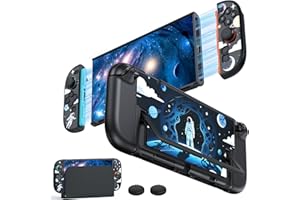 WAXITY Space Protective Case for Nintendo Switch 2(2025), Slim Hard Shell for Switch 2 Accessories, Scratch&Shock Protection Cover for Joy con 2 with 2 Thumb Grips