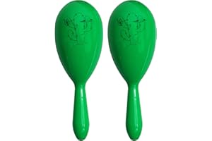 I LOVE FANCY DRESS MEXICAN MARACAS FOR FANCY DRESS - INCLUDES: 2X MATCHING COLOURED MARACAS WITH BLACK CACTUS PRINT (GREEN)