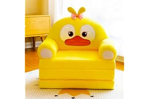 ALSWIG Three Layers of Folding Kids Sofa/Children Sofa/Lazy Sofa/Armchair Flip Open Plush Foldable Mini Sofa Softtoy Cute Cartoon Design Baby Seat Couch (Not Cover!with Liner Filler) (Duck)