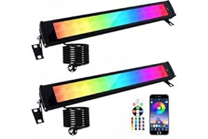INDMIRD Reflektor RGB LED, 2 Szt 50W Kolorowy Sterowanie Aplikacją Bluetooth, Bar Efekty Świetlne IP66 Milionów Smart Party Lights dla DJ Disco Party Garden Halloween Stage