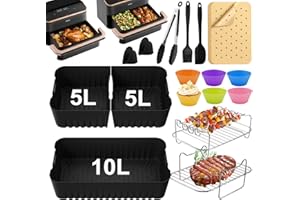 HLEIUKT Accessori per friggitrice ad aria calda Cosori Dual Blaze TwinFry XXL 10L, 2 × 5 L Airfryer accessori per friggitrice ad aria calda Cosori, stampo in silicone per friggitrice ad aria calda Cosori 10 l