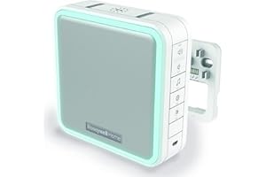 Honeywell Home Wired or Wireless Doorbell - Battery Operated with Halo Light, Sleep Mode & 200m Range - Horizontal Compact Doorbell with LED Alerts - White (DW915S)