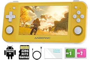 ANBERNIC RG505 Consolas de Juegos Portátil, Android 12 System 4.95 Inch OLED Touch Screen with 128G TF Card 3172 Games Support 5G WiFi 5.0 Bluetooth