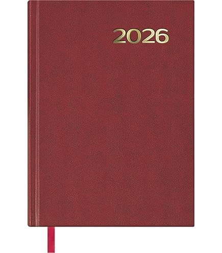 Dohe Kalender 2024, Dagoverzicht, januari 2024, december 2024, middelgroot, 14 x 20 cm, 288 pagina's, genaaid, Hardcover, Zwart, Model Syntex