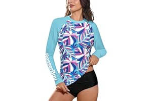 BesserBay Womens Long Sleeve Swimming Summer Sun Protection Quick Dry UV Rash Guard S-XXL