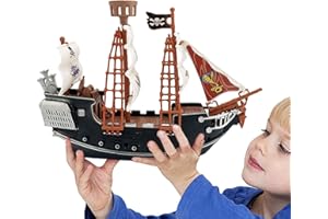 Jubepk Bateau pirate | Jouet bateau pirate des Caraïbes | Décoration de bateau pirate des Caraïbes | Jouet de bateau pirate des Caraïbes avec matériaux respectueux de l'environnement, prise en main