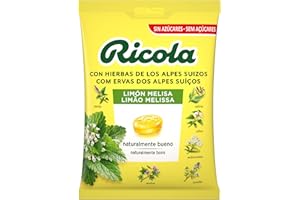 Ricola - Limón Melisa, Caramelos Duros Sin Azúcar, Refresca, Alivia la Garganta y la Respiración, 13 Hierbas Suizas y Aceites Esenciales, con Edulcorantes - Bolsa 70 g
