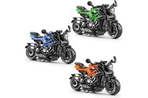FCXVXCL Motorradspielzeug Legierung Motorrad Spielzeug Metall Kunststoff Geländemotorrad Kreatives Spielzeugautos Set Für Lernspiel Geburtstagsparty Zurückziehbares Spielzeug 3 Stück