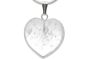 Lebensquelle Plus Pendentif cœur en Cristal de Roche 2 x 2 cm