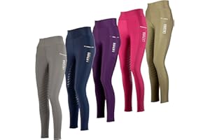 Lazura - Reitleggings für Damen Fenja | Vollbesatz aus Silikon | Reithose mit 2 seitlichen Handytaschen | Vollbesatzreithose in vielen Farben | Reitbekleidung in Größe 32-46