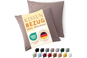 Blumtal Federe Cuscini Divano 50x50 cm - Set di Copricuscini per Divani in Microfibra a 2 Pezzi con Chiusura a Zip, certificati Oeko-Tex, extra morbidi e lavabili - Tortora