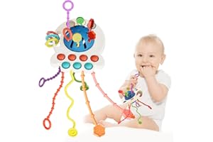 OSLINE Montessori Toys for Babies 6-12 Months,Toddler Travel Toys for 1 2 Year Old Boy/Girl Gifts,Baby Sensory Toys for Babies 6-12-18 Months,Pull String Toy for Fine Motor Skills for 1 2 Year Old