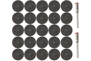 321-KONTOR Lot de 25 disques à tronçonner - 32 mm - avec 2 mandrins pour Dremel, Proxxon, etc.