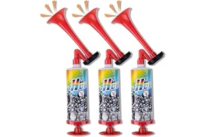 BbiuRer 3 Stück Air Horn, Signalhorn mit Pumpe, Druckluft Fanfare, Handgeführte Pneumatische Horn für Fußballfans, Geburtstagsfeiern und Schiffssicherheitssignale