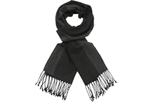 SOUL YOUNG Homme Douce Coton Carreaux Foulard - Chaude Grand Tartan Ecossaise Écharpe Chale Stole pour Automne et Hiver avec boîte cadeau