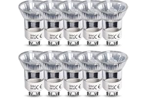 DoRight Mini żarówki halogenowe GU10, 35 W, możliwość ściemniania, GU10, żarówki halogenowe, ciepła biel, 2800 K, GU10, reflektor halogenowy, oświetlenie punktowe, oświetlenie sufitowe (10 sztuk)