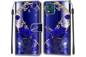 KENHONER Phone Case for Motorola Moto E13, Magnetic Closure Cover Case Card Slots Kickstand Shockproof Protective Case for Motorola Moto E13